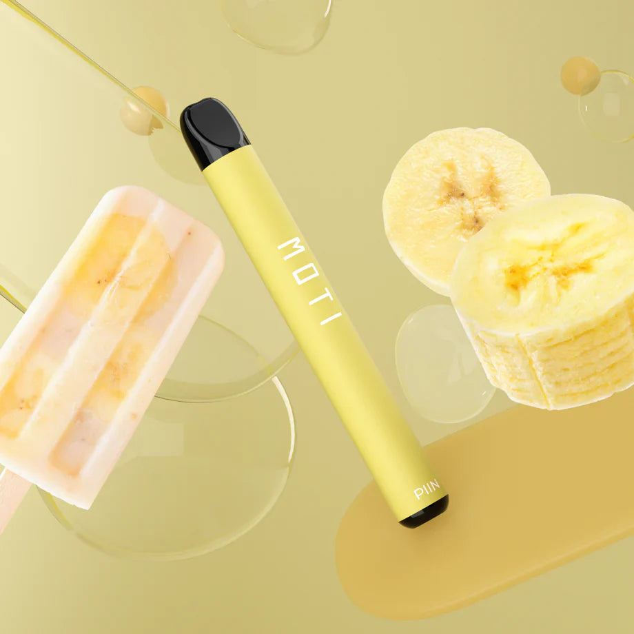 Moti Piin- Disposable Vaping Device - 600 Puffs  (banana frost)